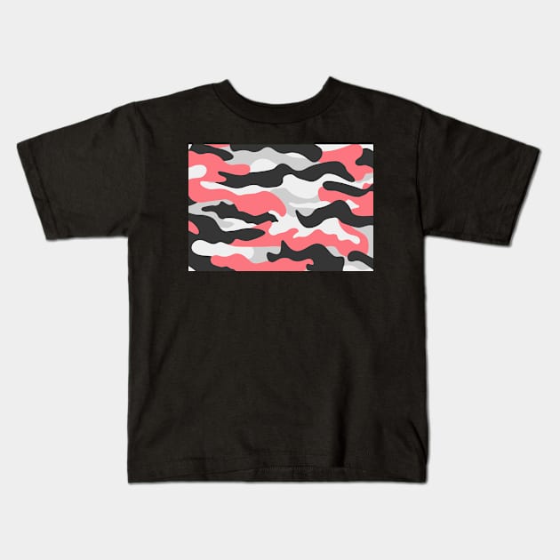 CAMO CAMOUFLAGE - SALMON Kids T-Shirt by JosanDSGN